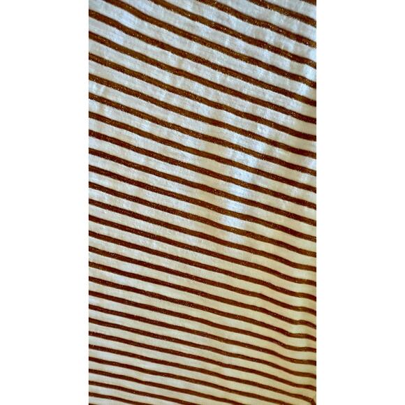 Cream and Gold Metallic Stripe Tee - Picture 5 of 5